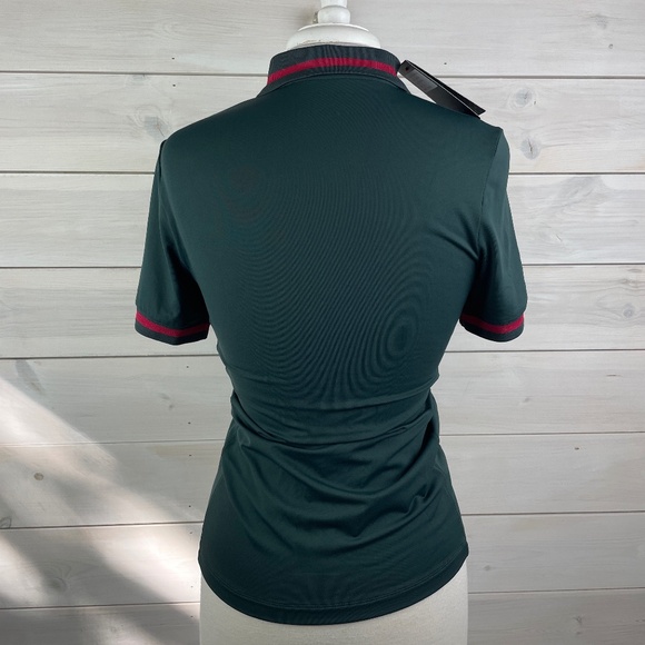Lohla Sport The Mia Pine Green Short Sleeve Polo Top - NWT - Picture 3 of 5